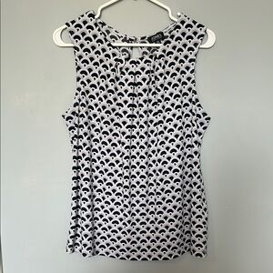 Women’s Jones New York Black and White Sleeveless Blouse size L